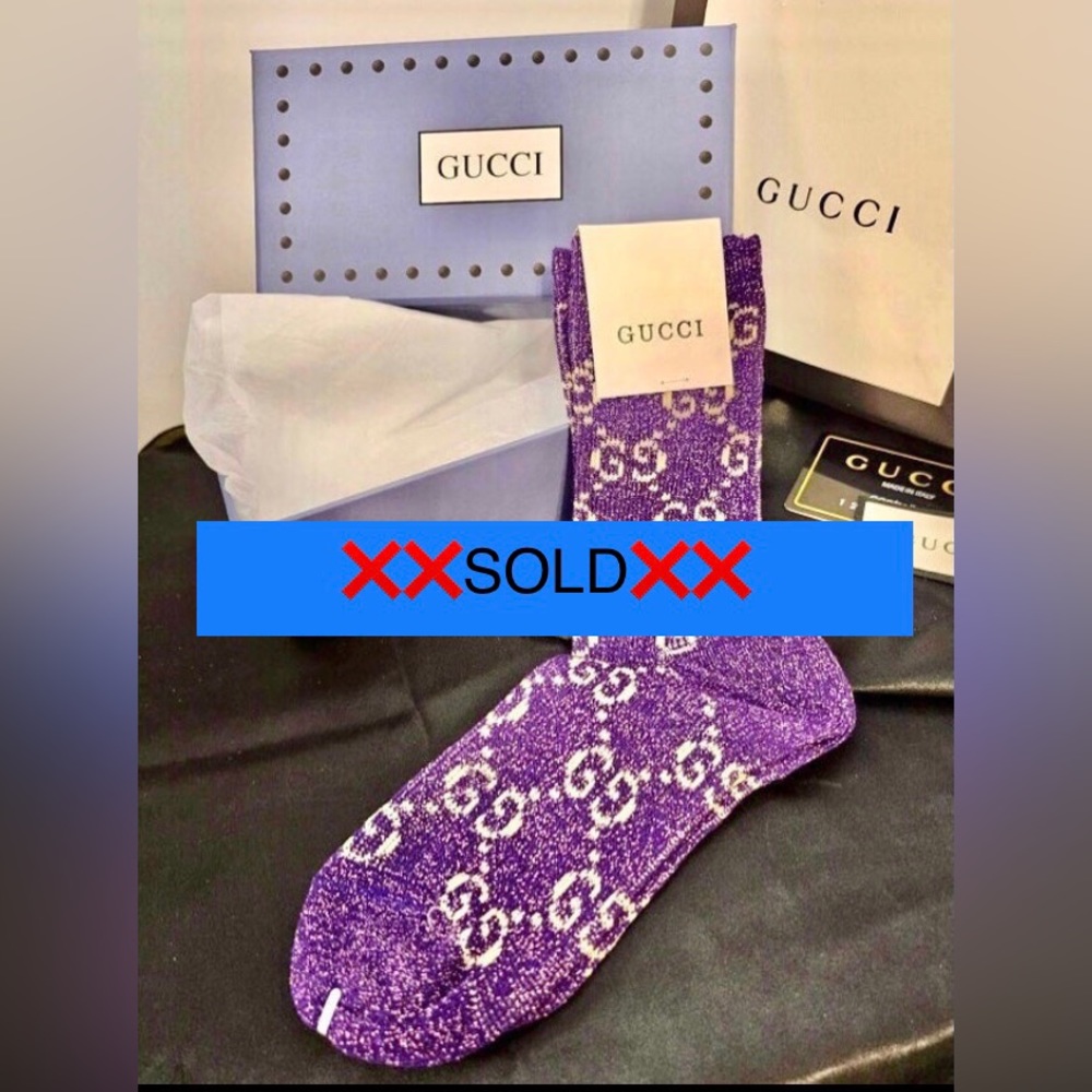 Purple Metallic Socks Med 5-9